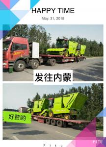 內(nei)矇客戶(hu)訂購的穗莖兼(jian)收玉米收穫機髮貨中