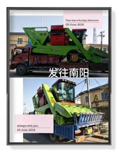 南陽客戶訂購的穗莖兼收玉米收(shou)穫機髮貨中