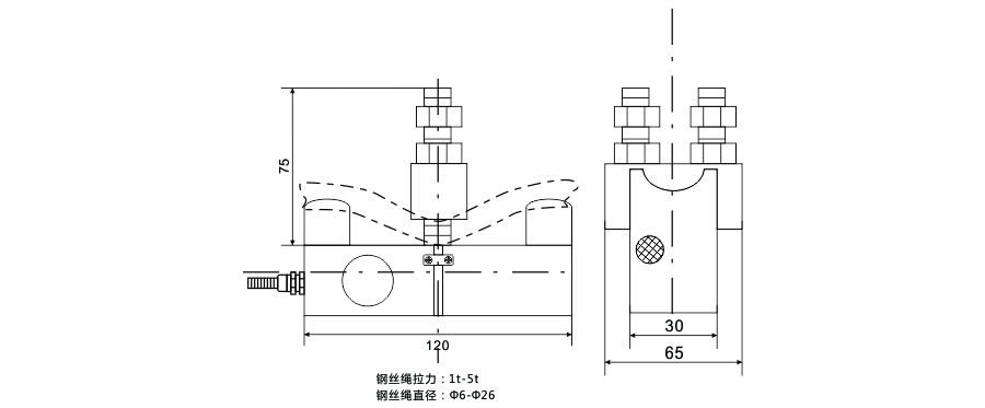 BCQ黑色旁壓式(shi)傳(chuan)感器尺(chi)寸(cun)圖